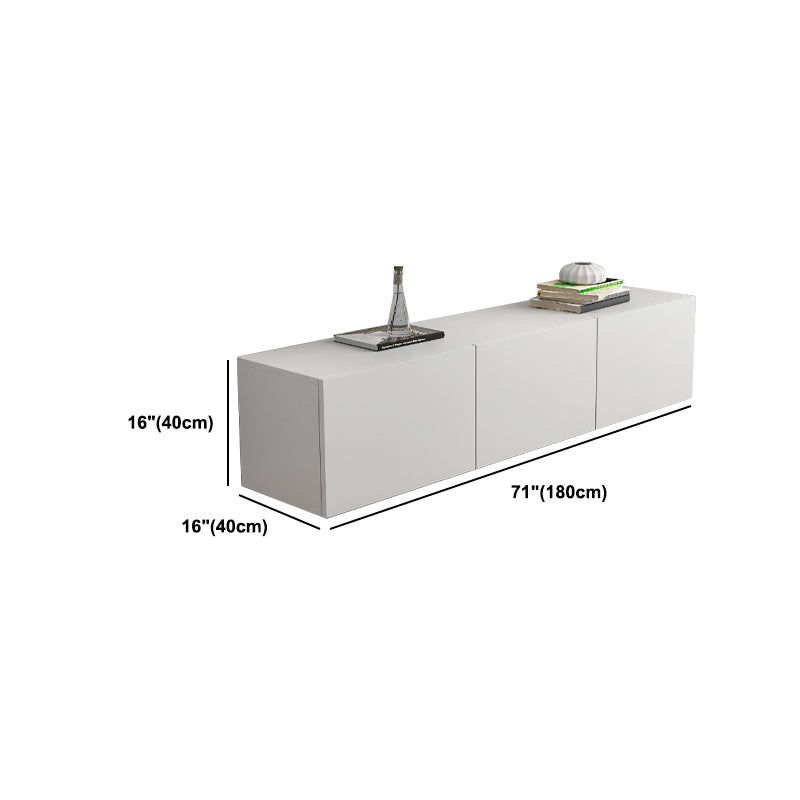 12 / 16 - Inch TV Console Faux Wood TV Console Stand With Cabinets / Drawers in White Clearhalo 'furn' 'furn_tv_stands_entertainment_centers' 'Furniture' 'Living Room Furniture' 'TV Stands & Entertainment Centers' 'TV Stands & Media Storage Furniture' 'tv_stands_entertainment_centers' 5430077