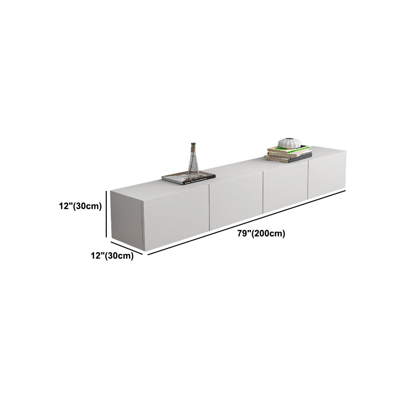 12 / 16 - Inch TV Console Faux Wood TV Console Stand With Cabinets / Drawers in White Clearhalo 'furn' 'furn_tv_stands_entertainment_centers' 'Furniture' 'Living Room Furniture' 'TV Stands & Entertainment Centers' 'TV Stands & Media Storage Furniture' 'tv_stands_entertainment_centers' 5430078