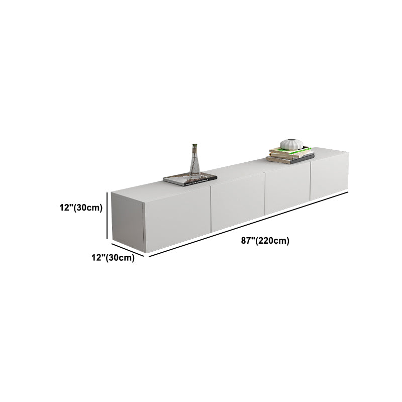 12 / 16 - Inch TV Console Faux Wood TV Console Stand With Cabinets / Drawers in White Clearhalo 'furn' 'furn_tv_stands_entertainment_centers' 'Furniture' 'Living Room Furniture' 'TV Stands & Entertainment Centers' 'TV Stands & Media Storage Furniture' 'tv_stands_entertainment_centers' 5430080