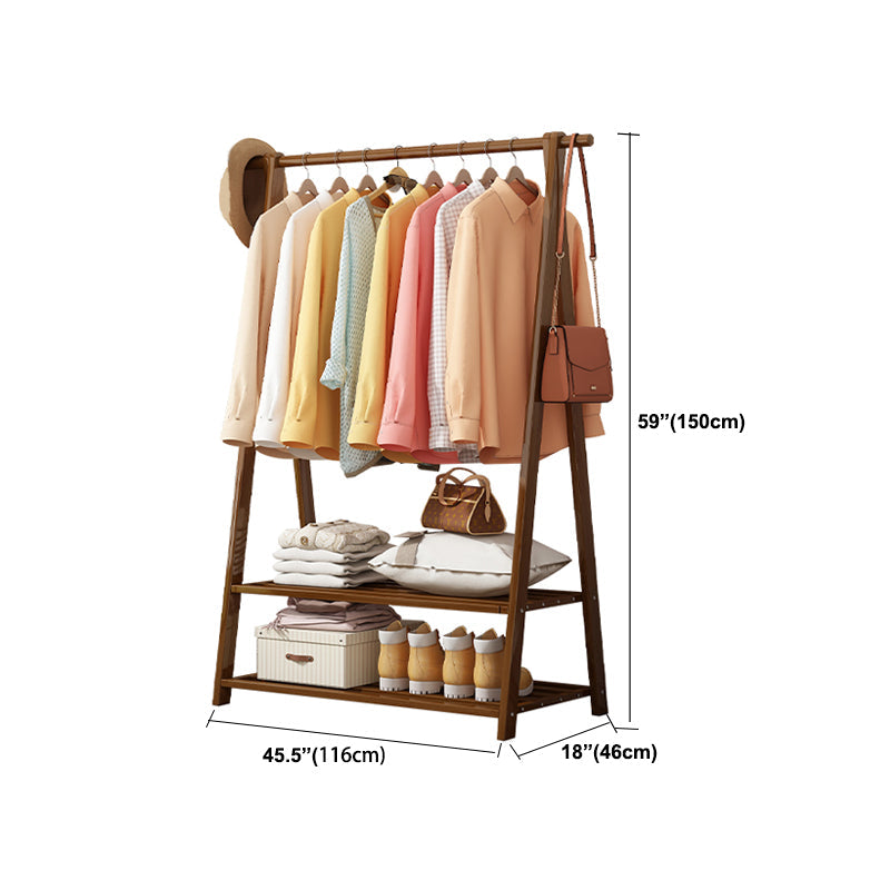 Solid Wooden Coat Rack Shelf Storage and Hanging Rail Coat Hanger Clearhalo 'Entry & Mudroom Furniture' 'furn' 'furn_hall_tree_coat_racks' 'Furniture' 'Hall Trees & Coat Racks' 'hall_tree_coat_racks' 5430193