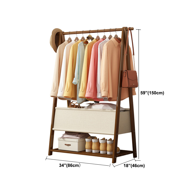 Solid Wooden Coat Rack Shelf Storage and Hanging Rail Coat Hanger Clearhalo 'Entry & Mudroom Furniture' 'furn' 'furn_hall_tree_coat_racks' 'Furniture' 'Hall Trees & Coat Racks' 'hall_tree_coat_racks' 5430196
