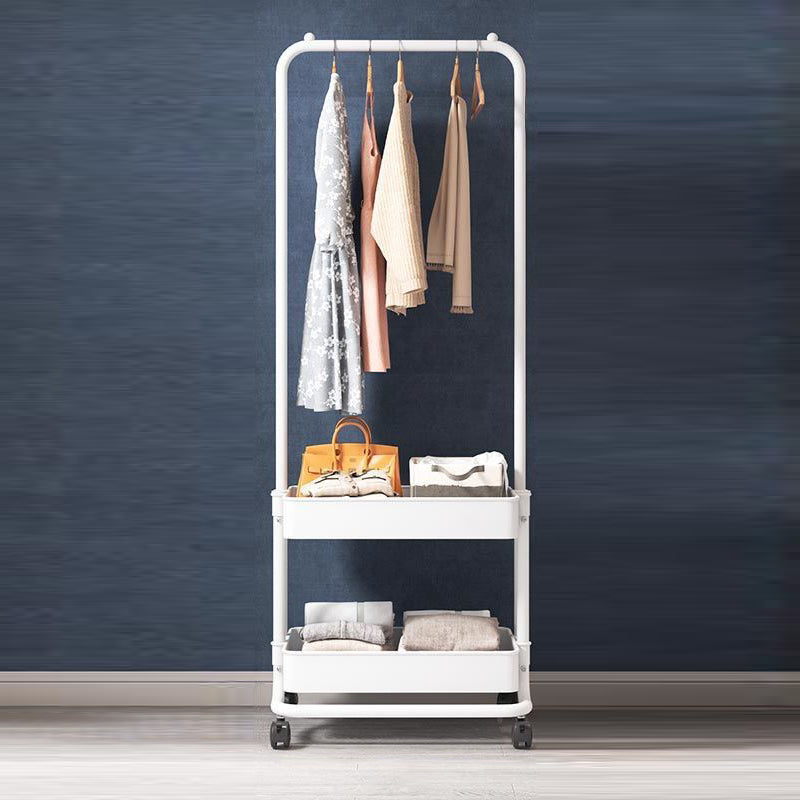 Industrial Coat Rack Storage Shelf Entryway Kit Coat Hanger for Living Room White Clearhalo 'Entry & Mudroom Furniture' 'furn' 'furn_hall_tree_coat_racks' 'Furniture' 'Hall Trees & Coat Racks' 'hall_tree_coat_racks' 5430301