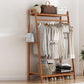 Modern Coat Rack Wooden Storage Shelf Coat Hanger Entryway Kit 31.5"L x 16"W x 55"H Tan 1 Clearhalo 'Entry & Mudroom Furniture' 'furn' 'furn_hall_tree_coat_racks' 'Furniture' 'Hall Trees & Coat Racks' 'hall_tree_coat_racks' 5430324