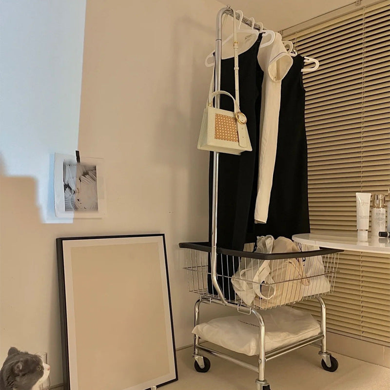 Contemporary Coat Rack Metal Storage Baskets Free Standing Hall Tree Clearhalo 'Entry & Mudroom Furniture' 'furn' 'furn_hall_tree_coat_racks' 'Furniture' 'Hall Trees & Coat Racks' 'hall_tree_coat_racks' 5430401