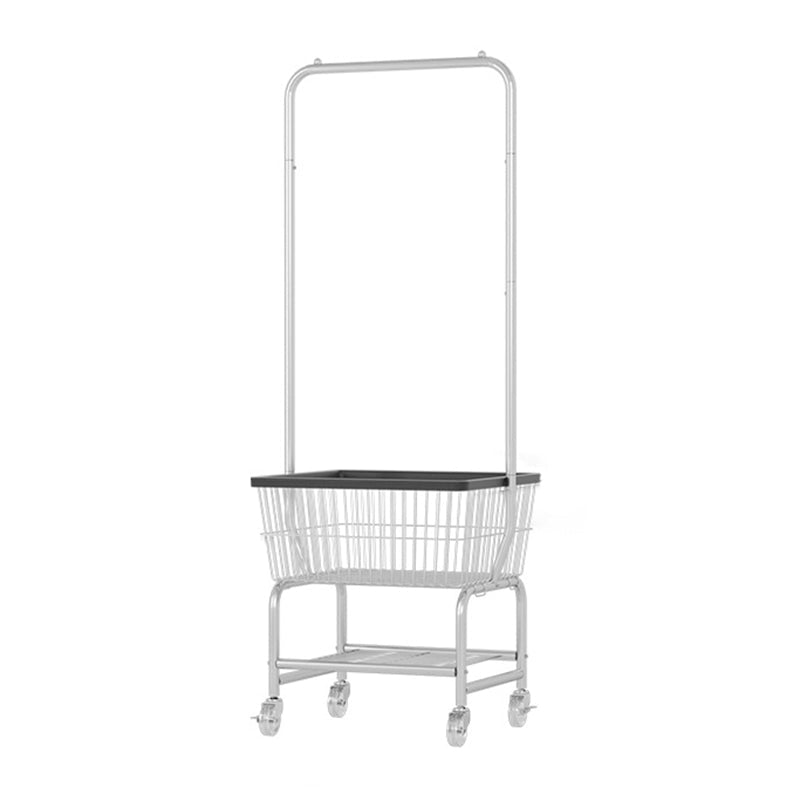 Contemporary Coat Rack Metal Storage Baskets Free Standing Hall Tree Silver Clearhalo 'Entry & Mudroom Furniture' 'furn' 'furn_hall_tree_coat_racks' 'Furniture' 'Hall Trees & Coat Racks' 'hall_tree_coat_racks' 5430409