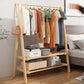 Modern Coat Rack Wooden Shelf Storage Coat Hanger in Bedroom Room 47"L x 18"W x 59"H Natural 2 Clearhalo 'Entry & Mudroom Furniture' 'furn' 'furn_hall_tree_coat_racks' 'Furniture' 'Hall Trees & Coat Racks' 'hall_tree_coat_racks' 5430610