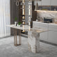 Double Pedestal Kitchen Counter Height Table Contemporary Rectangle Pub Table 55.1"L x 17.7"W x 39.4"H Gold Without Chairs Clearhalo 'Bar Furniture' 'Bar Tables' 'bar_tables' 'furn' 'furn_bar_tables' 'Furniture' 'Kitchen & Dining Furniture' 5432755