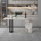 Double Pedestal Kitchen Counter Height Table Contemporary Rectangle Pub Table Black Without Chairs Clearhalo 'Bar Furniture' 'Bar Tables' 'bar_tables' 'furn' 'furn_bar_tables' 'Furniture' 'Kitchen & Dining Furniture' 5432757
