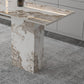 Double Pedestal Kitchen Counter Height Table Contemporary Rectangle Pub Table Clearhalo 'Bar Furniture' 'Bar Tables' 'bar_tables' 'furn' 'furn_bar_tables' 'Furniture' 'Kitchen & Dining Furniture' 5432761