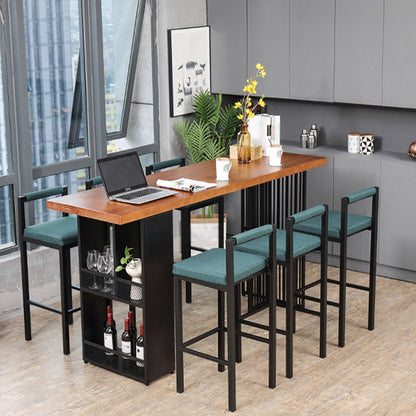 Tavolo da pranzo in legno in legno pino tavolo da bar industriale con doppio piedistallo