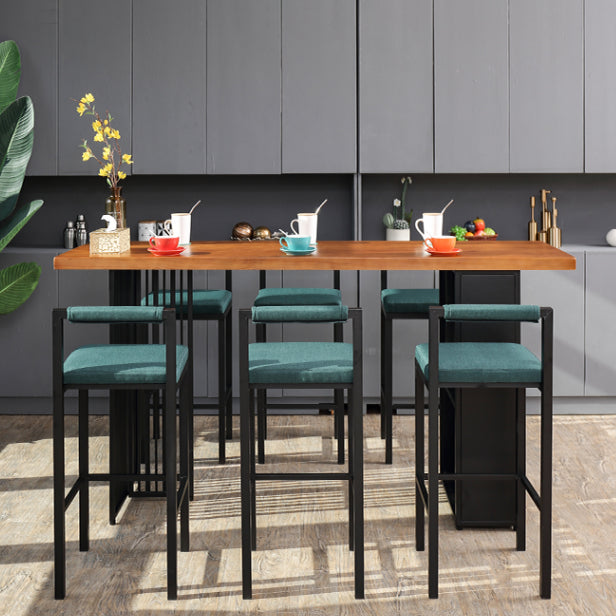 Tavolo da pranzo in legno in legno pino tavolo da bar industriale con doppio piedistallo