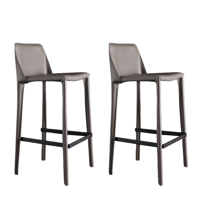 Modern Style Bar Stool Metal Counter Bar Stool with Metal Legs for Home Grey 2 Piece Set Clearhalo 'Bar Furniture' 'Bar Stools' 'bar_stools' 'furn' 'furn_bar_stools' 'Furniture' 'furniture_bar_stools' 'Kitchen & Dining Furniture' 5432951