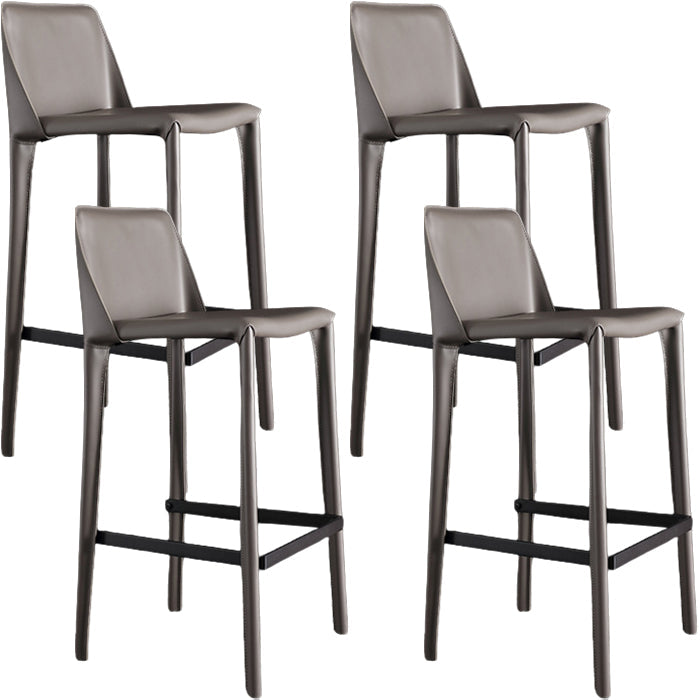 Modern Style Bar Stool Metal Counter Bar Stool with Metal Legs for Home Grey 4 Piece Set Clearhalo 'Bar Furniture' 'Bar Stools' 'bar_stools' 'furn' 'furn_bar_stools' 'Furniture' 'furniture_bar_stools' 'Kitchen & Dining Furniture' 5432954