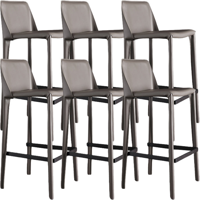 Modern Style Bar Stool Metal Counter Bar Stool with Metal Legs for Home Grey 6 Piece Set Clearhalo 'Bar Furniture' 'Bar Stools' 'bar_stools' 'furn' 'furn_bar_stools' 'Furniture' 'furniture_bar_stools' 'Kitchen & Dining Furniture' 5432956