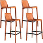 Modern Style Bar Stool Metal Counter Bar Stool with Metal Legs for Home Red Brown 4 Piece Set Clearhalo 'Bar Furniture' 'Bar Stools' 'bar_stools' 'furn' 'furn_bar_stools' 'Furniture' 'furniture_bar_stools' 'Kitchen & Dining Furniture' 5432963