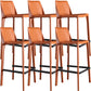 Modern Style Bar Stool Metal Counter Bar Stool with Metal Legs for Home Red Brown 6 Piece Set Clearhalo 'Bar Furniture' 'Bar Stools' 'bar_stools' 'furn' 'furn_bar_stools' 'Furniture' 'furniture_bar_stools' 'Kitchen & Dining Furniture' 5432965