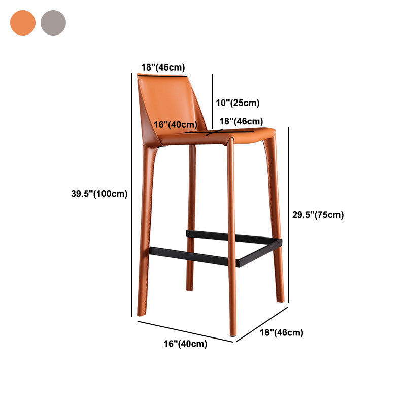 Modern Style Bar Stool Metal Counter Bar Stool with Metal Legs for Home Clearhalo 'Bar Furniture' 'Bar Stools' 'bar_stools' 'furn' 'furn_bar_stools' 'Furniture' 'furniture_bar_stools' 'Kitchen & Dining Furniture' 5432968