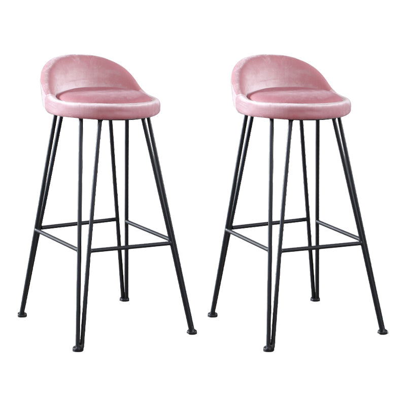 Industriële voetsteun aanrecht en barkruk lage rug velvet teller kruk