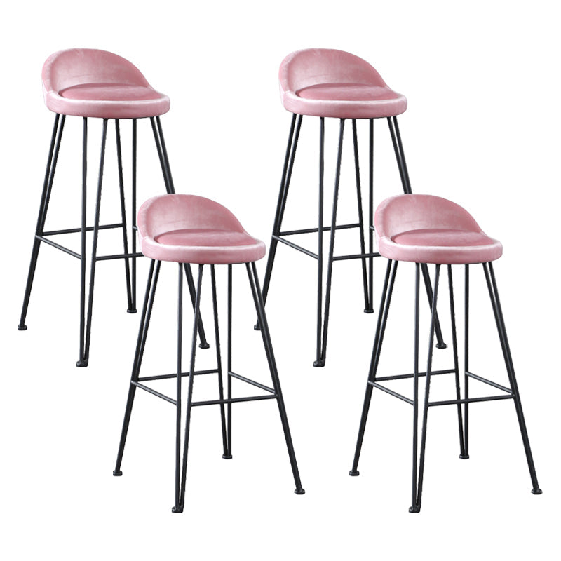 Industriële voetsteun aanrecht en barkruk lage rug velvet teller kruk