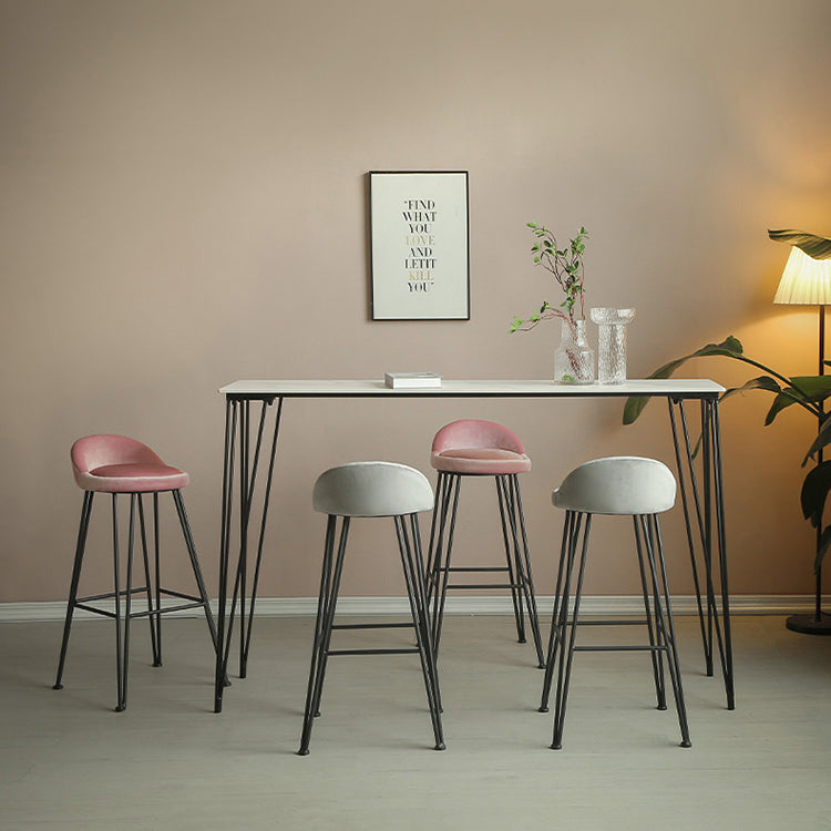 Industriële voetsteun aanrecht en barkruk lage rug velvet teller kruk