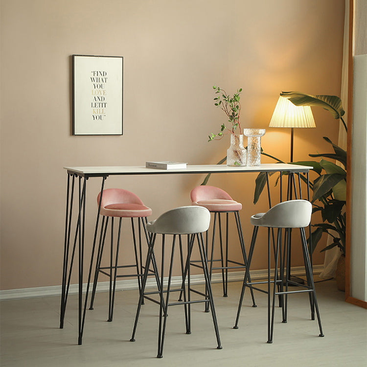 Industriële voetsteun aanrecht en barkruk lage rug velvet teller kruk