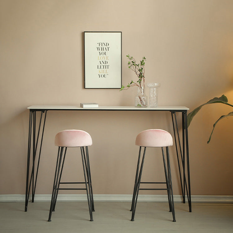 Industriële voetsteun aanrecht en barkruk lage rug velvet teller kruk