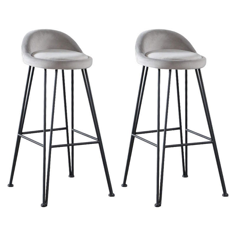 Industriële voetsteun aanrecht en barkruk lage rug velvet teller kruk