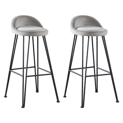 Industriële voetsteun aanrecht en barkruk lage rug velvet teller kruk