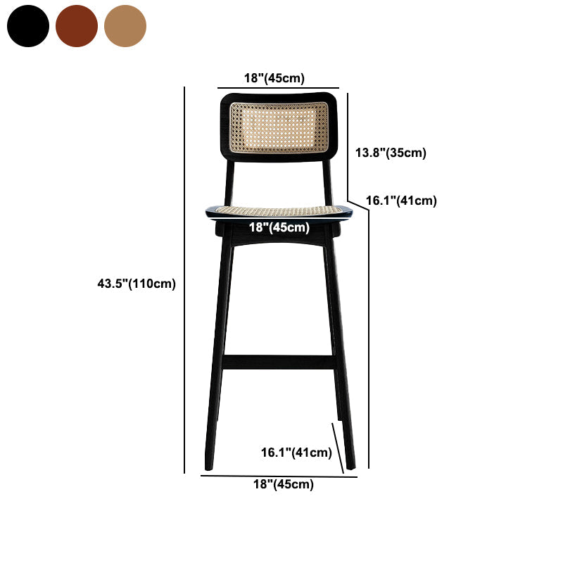 Modern Bar Stool Wooden Counter Bar Stool with Wood Legs for Home