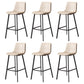 Modern Backrest Armless Counter Stool Iron Milk Tea Shop Bar Stool with Leather Cushion Black White 6 Piece Set Clearhalo 'Bar Furniture' 'Bar Stools' 'bar_stools' 'furn' 'furn_bar_stools' 'Furniture' 'Kitchen & Dining Furniture' 5433182