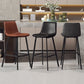 Modern Backrest Armless Counter Stool Iron Milk Tea Shop Bar Stool with Leather Cushion Clearhalo 'Bar Furniture' 'Bar Stools' 'bar_stools' 'furn' 'furn_bar_stools' 'Furniture' 'Kitchen & Dining Furniture' 5433184