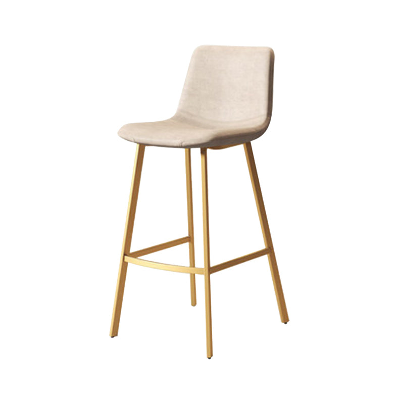 Modern Backrest Armless Counter Stool Iron Milk Tea Shop Bar Stool with Leather Cushion Clearhalo 'Bar Furniture' 'Bar Stools' 'bar_stools' 'furn' 'furn_bar_stools' 'Furniture' 'Kitchen & Dining Furniture' 5433186