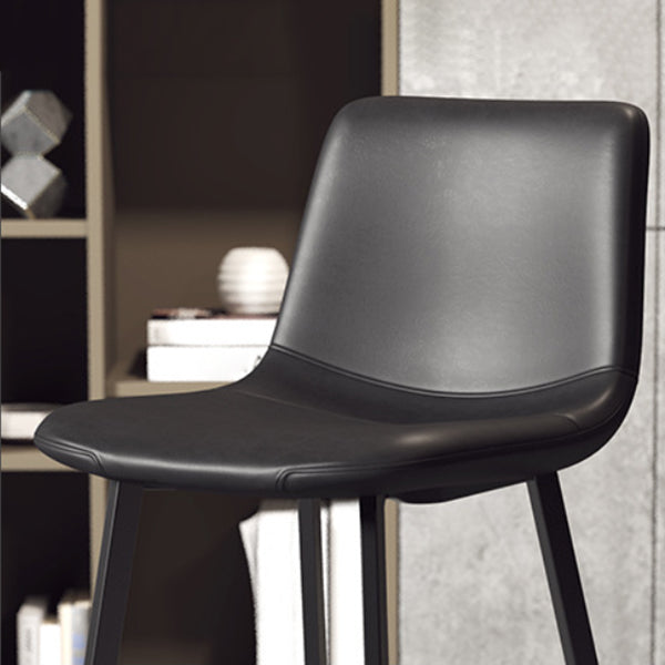 Modern Backrest Armless Counter Stool Iron Milk Tea Shop Bar Stool with Leather Cushion Clearhalo 'Bar Furniture' 'Bar Stools' 'bar_stools' 'furn' 'furn_bar_stools' 'Furniture' 'Kitchen & Dining Furniture' 5433187