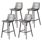 Modern Backrest Armless Counter Stool Iron Milk Tea Shop Bar Stool with Leather Cushion Black Gray 4 Piece Set Clearhalo 'Bar Furniture' 'Bar Stools' 'bar_stools' 'furn' 'furn_bar_stools' 'Furniture' 'Kitchen & Dining Furniture' 5433188