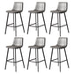 Modern Backrest Armless Counter Stool Iron Milk Tea Shop Bar Stool with Leather Cushion Black Gray 6 Piece Set Clearhalo 'Bar Furniture' 'Bar Stools' 'bar_stools' 'furn' 'furn_bar_stools' 'Furniture' 'Kitchen & Dining Furniture' 5433190
