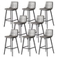 Modern Backrest Armless Counter Stool Iron Milk Tea Shop Bar Stool with Leather Cushion Black Gray 8 Piece Set Clearhalo 'Bar Furniture' 'Bar Stools' 'bar_stools' 'furn' 'furn_bar_stools' 'Furniture' 'Kitchen & Dining Furniture' 5433191