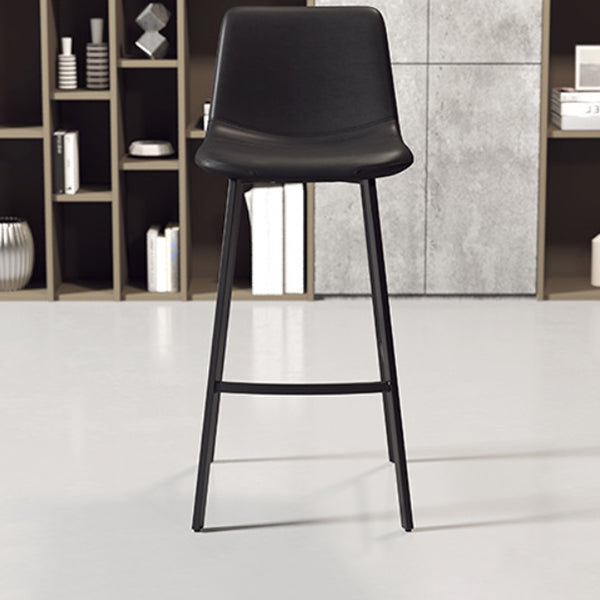 Modern Backrest Armless Counter Stool Iron Milk Tea Shop Bar Stool with Leather Cushion Clearhalo 'Bar Furniture' 'Bar Stools' 'bar_stools' 'furn' 'furn_bar_stools' 'Furniture' 'Kitchen & Dining Furniture' 5433192