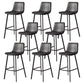 Modern Backrest Armless Counter Stool Iron Milk Tea Shop Bar Stool with Leather Cushion Black Black 8 Piece Set Clearhalo 'Bar Furniture' 'Bar Stools' 'bar_stools' 'furn' 'furn_bar_stools' 'Furniture' 'Kitchen & Dining Furniture' 5433196