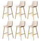 Modern Backrest Armless Counter Stool Iron Milk Tea Shop Bar Stool with Leather Cushion Gold White 6 Piece Set Clearhalo 'Bar Furniture' 'Bar Stools' 'bar_stools' 'furn' 'furn_bar_stools' 'Furniture' 'Kitchen & Dining Furniture' 5433199