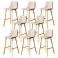 Modern Backrest Armless Counter Stool Iron Milk Tea Shop Bar Stool with Leather Cushion Gold White 8 Piece Set Clearhalo 'Bar Furniture' 'Bar Stools' 'bar_stools' 'furn' 'furn_bar_stools' 'Furniture' 'Kitchen & Dining Furniture' 5433200