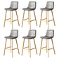Modern Backrest Armless Counter Stool Iron Milk Tea Shop Bar Stool with Leather Cushion Gold Gray 6 Piece Set Clearhalo 'Bar Furniture' 'Bar Stools' 'bar_stools' 'furn' 'furn_bar_stools' 'Furniture' 'Kitchen & Dining Furniture' 5433203
