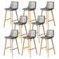 Modern Backrest Armless Counter Stool Iron Milk Tea Shop Bar Stool with Leather Cushion Gold Gray 8 Piece Set Clearhalo 'Bar Furniture' 'Bar Stools' 'bar_stools' 'furn' 'furn_bar_stools' 'Furniture' 'Kitchen & Dining Furniture' 5433204