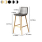 Modern Backrest Armless Counter Stool Iron Milk Tea Shop Bar Stool with Leather Cushion Clearhalo 'Bar Furniture' 'Bar Stools' 'bar_stools' 'furn' 'furn_bar_stools' 'Furniture' 'Kitchen & Dining Furniture' 5433205