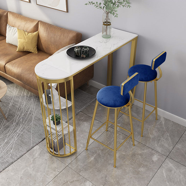 1/3 pezzi Glam Iron Bar Set Set di Bistro in marmo in finto bianco con scaffale