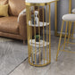 1/3 pezzi Glam Iron Bar Set Set di Bistro in marmo in finto bianco con scaffale