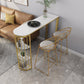 1/3 pezzi Glam Iron Bar Set Set di Bistro in marmo in finto bianco con scaffale