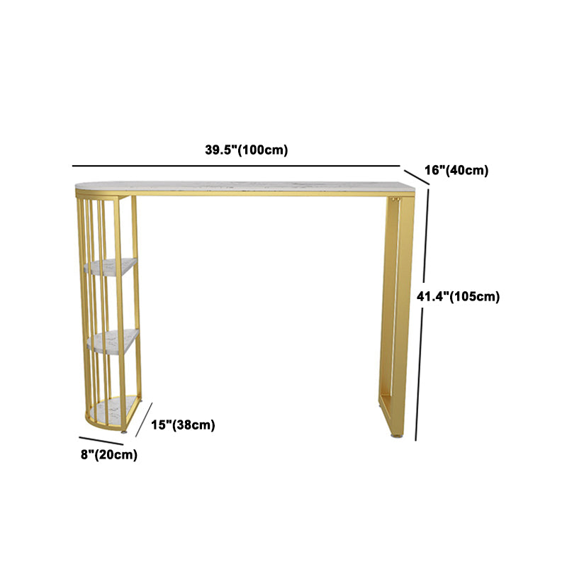 1/3 pezzi Glam Iron Bar Set Set di Bistro in marmo in finto bianco con scaffale