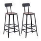 Modern Coffee Shop Bar Table Set 1/2/5/9 Pieces Rectangle Wood Pub Dining Set Bright-Black 30"H Stools (Set of 2) Clearhalo 'Bar Furniture' 'furn' 'furn_home_bar_bar_sets' 'Furniture' 'Home Bars & Bar Sets' 'home_bar_bar_sets' 'Kitchen & Dining Furniture' 5433487