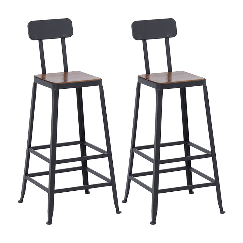 Modern Coffee Shop Bar Table Set 1/2/5/9 Pieces Rectangle Wood Pub Dining Set Bright-Black 30"H Stools (Set of 2) Clearhalo 'Bar Furniture' 'furn' 'furn_home_bar_bar_sets' 'Furniture' 'Home Bars & Bar Sets' 'home_bar_bar_sets' 'Kitchen & Dining Furniture' 5433487