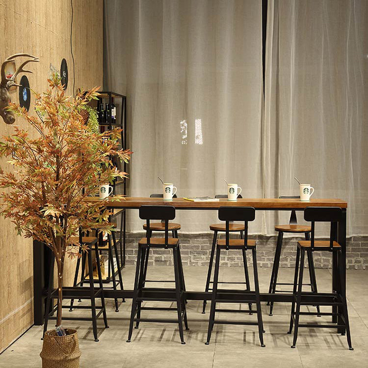 Modern Coffee Shop Bar Table Set 1/2/5/9 Pieces Rectangle Wood Pub Dining Set Clearhalo 'Bar Furniture' 'furn' 'furn_home_bar_bar_sets' 'Furniture' 'Home Bars & Bar Sets' 'home_bar_bar_sets' 'Kitchen & Dining Furniture' 5433498